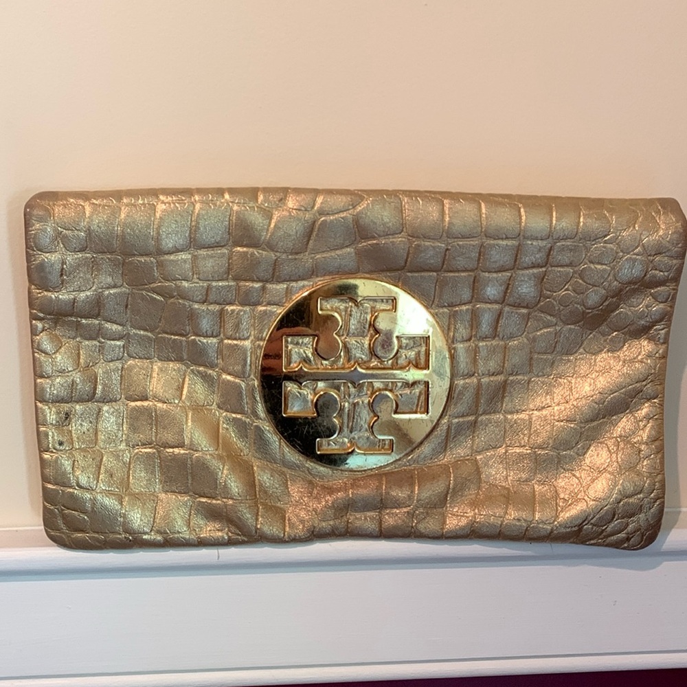 Tory Burch Reva Gold Clutch